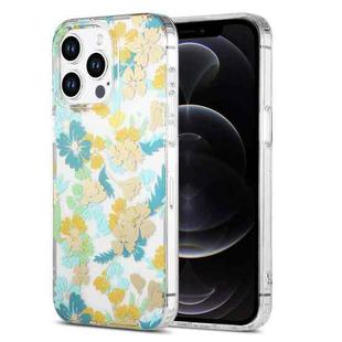 For iPhone 12 Pro Dual-side Laminating IMD PC Hybrid TPU Phone Case(Yellow Flowers)