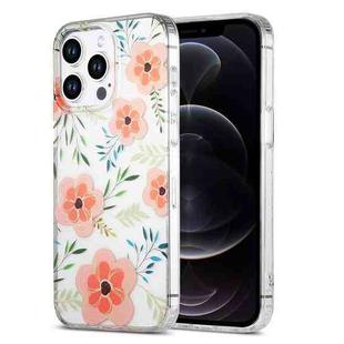 For iPhone 12 Pro Max Dual-side Laminating IMD PC Hybrid TPU Phone Case(Orange Flowers)