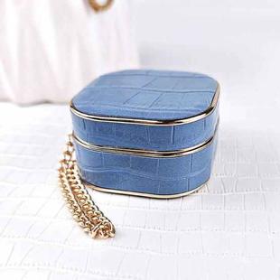 For Samsung Galaxy Buds2 / 2 Pro Crocodile Texture Earbuds Box Leather Protective Case with Metal Bracelet(Blue)