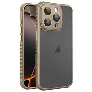 For iPhone 16 Pro Max Hardware Side Cooling Skin Feel Frosted Phone Case with Lens Film(Gold)