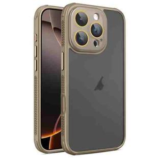 For iPhone 16 Pro Hardware Side Cooling Skin Feel Frosted Phone Case with Lens Film(Gold)