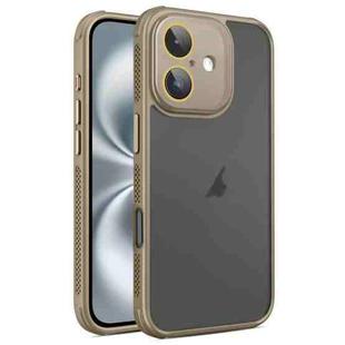 For iPhone 16 Plus Hardware Side Cooling Skin Feel Frosted Phone Case with Lens Film(Gold)