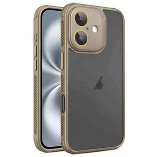 For iPhone 16 Hardware Side Cooling Skin Feel Frosted Phone Case with Lens Film(Gold)