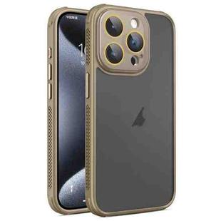 For iPhone 15 Pro Max Hardware Side Cooling Skin Feel Frosted Phone Case with Lens Film(Gold)