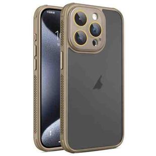 For iPhone 15 Pro Hardware Side Cooling Skin Feel Frosted Phone Case with Lens Film(Gold)