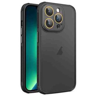 For iPhone 13 Pro Hardware Side Cooling Skin Feel Frosted Phone Case with Lens Film(Black)