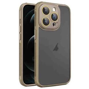 For iPhone 12 Pro Max Hardware Side Cooling Skin Feel Frosted Phone Case with Lens Film(Gold)