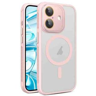 For iPhone 16 Plus Side Cooling Skin Feel Frosted MagSafe Magnetic Phone Case(Pink)