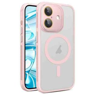 For iPhone 16 Side Cooling Skin Feel Frosted MagSafe Magnetic Phone Case(Pink)