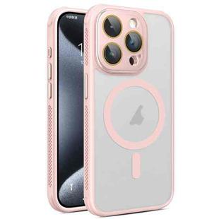 For iPhone 15 Pro Max Hardware Side Cooling Skin Feel Frosted MagSafe Magnetic Phone Case with Lens Film(Pink)