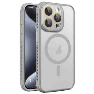 For iPhone 15 Pro Side Cooling Skin Feel Frosted MagSafe Magnetic Phone Case(Grey)