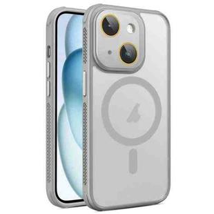 For iPhone 15 Side Cooling Skin Feel Frosted MagSafe Magnetic Phone Case(Grey)