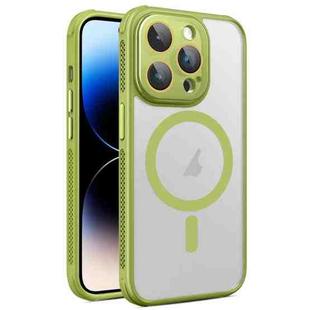 For iPhone 14 Pro Side Cooling Skin Feel Frosted MagSafe Magnetic Phone Case(Green)