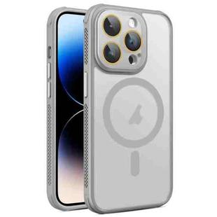 For iPhone 14 Pro Max Side Cooling Skin Feel Frosted MagSafe Magnetic Phone Case(Grey)