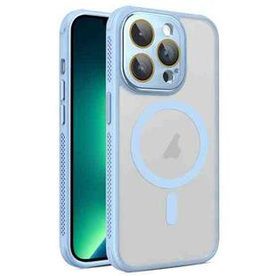 For iPhone 13 Pro Hardware Side Cooling Skin Feel Frosted MagSafe Magnetic Phone Case with Lens Film(Sky Blue)