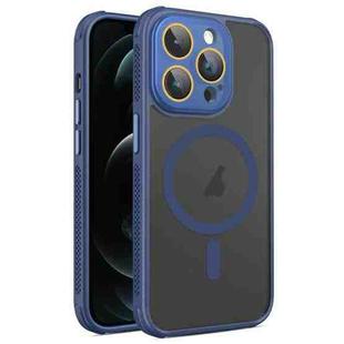 For iPhone 12 Pro Max Hardware Side Cooling Skin Feel Frosted MagSafe Magnetic Phone Case with Lens Film(Blue)