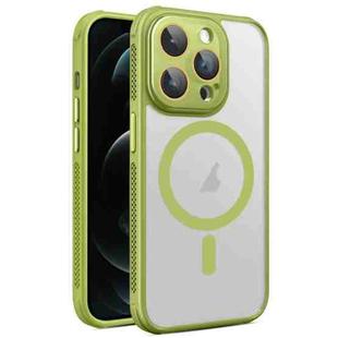 For iPhone 12 Pro Max Side Cooling Skin Feel Frosted MagSafe Magnetic Phone Case(Green)