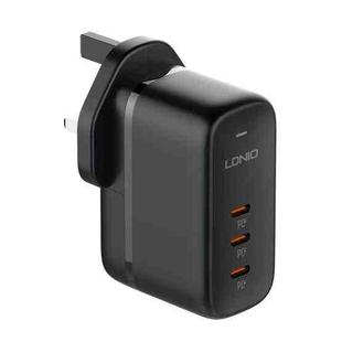 LDNIO Q367 65W GaN 3 x USB-C / Type-C Interface Charger with 1m USB-C / Type-C to USB-C / Type-C Data Cable, Plug Type:UK Plug(Black)