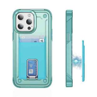 Skin Feel MagSafe Magnetic Phone Card Sleeve with Bracket(Cyan Blue)