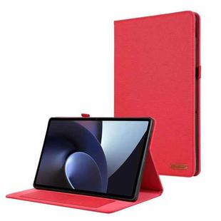 For OnePlus Pad Pro 12.1 Fabric Leather Tablet Case(Red)