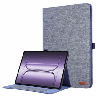 For OnePlus Pad 3 Global 13.2 Fabric Texture Horizontal Flip Leather Tablet Case(Blue)