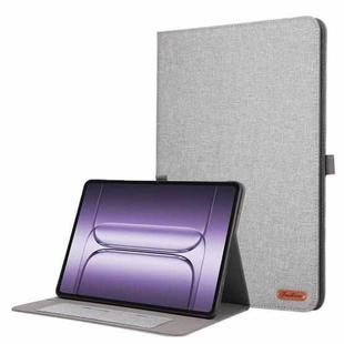 For OnePlus Pad 3 Global 13.2 Fabric Texture Horizontal Flip Leather Tablet Case(Grey)