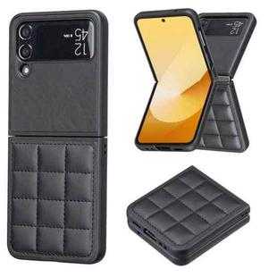 For Samsung Galaxy Z Flip4 Square-shaped Leather Back Cover Phone Case(Black)