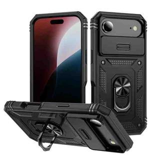 For iPhone 17 Air Sliding Camshield TPU + PC Phone Case with Holder(Black)