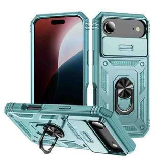For iPhone 17 Air Sliding Camshield TPU + PC Phone Case with Holder(Green)