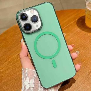 For iPhone 11 Pro Max Golden Shield HD Transparent MagSafe PC Phone Case(Green)