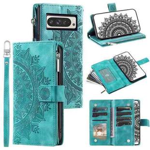 For Google Pixel 10 Pro XL Multi-Card Totem Zipper Leather Phone Case(Green)