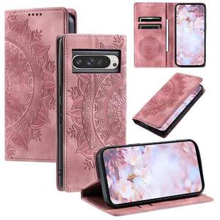 For Google Pixel 9 Pro XL Totem Embossed Magnetic Leather Phone Case(Rose Gold)