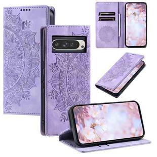 For Google Pixel 9 Pro XL Totem Embossed Magnetic Leather Phone Case(Purple)