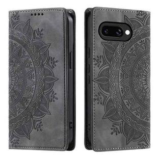 For Google Pixel 9a Totem Embossed Magnetic Leather Phone Case(Grey)