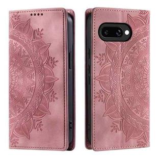 For Google Pixel 9a Totem Embossed Magnetic Leather Phone Case(Rose Gold)