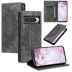 For Google Pixel 10 Pro XL Totem Embossed Magnetic Leather Phone Case(Grey)