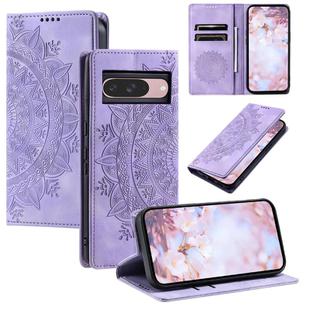 For Google Pixel 10 / 10 Pro Totem Embossed Magnetic Leather Phone Case(Purple)