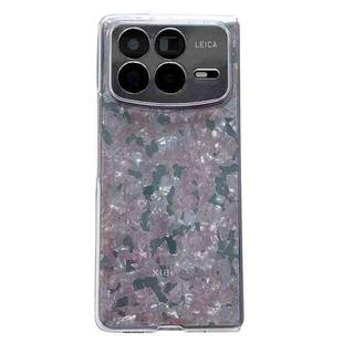 For Xiaomi Mix Fold 4 Pearlescent Shell Texture Phone Case(Pink Green)