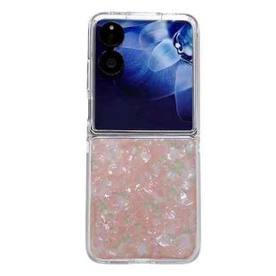 For Xiaomi Mix Flip 2 Pearlescent Shell Texture Phone Case(Pink Green)