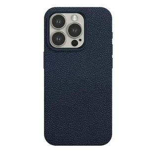 For iPhone 15 Pro Max Skin Feel Leather Texture MagSafe Magnetic Phone Case(Navy Blue)