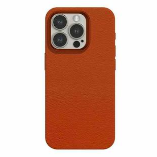 For iPhone 15 Pro Max Skin Feel Leather Texture MagSafe Magnetic Phone Case(Orange)