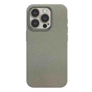 For iPhone 15 Pro Max Skin Feel Leather Texture MagSafe Magnetic Phone Case(Grey)