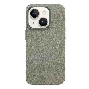 For iPhone 15 Skin Feel Leather Texture MagSafe Magnetic Phone Case(Grey)