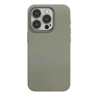 For iPhone 14 Pro Skin Feel Leather Texture MagSafe Magnetic Phone Case(Grey)