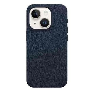 For iPhone 13 Skin Feel Leather Texture MagSafe Magnetic Phone Case(Navy Blue)