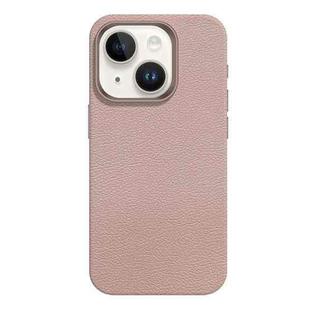 For iPhone 13 Skin Feel Leather Texture MagSafe Magnetic Phone Case(Pink)