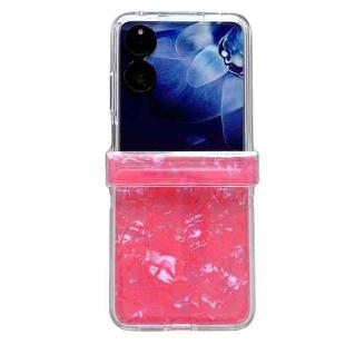 For Xiaomi Mix Flip 2 Three-piece Set Pearlescent Shell Texture Phone Case(Red)