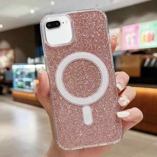 For iPhone 8 Plus / 7 Plus Acrylic Transparent Glitter MagSafe Phone Case(Pink)