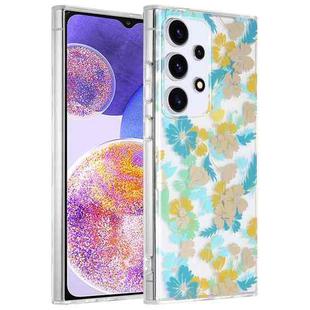 For Samsung Galaxy A23 Dual-side Laminating IMD PC Hybrid TPU Phone Case(Yellow Flowers)