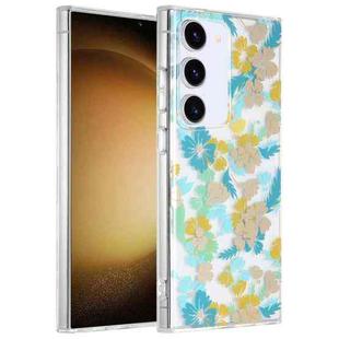 For Samsung Galaxy S23+ 5G Dual-side Laminating IMD PC Hybrid TPU Phone Case(Yellow Flowers)